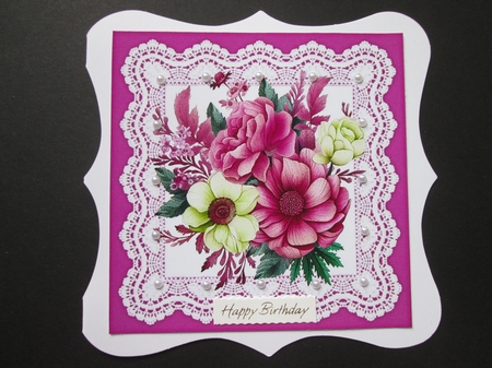 4 Pretty Pink And Lace With Pink/Shades Flowers 8x8 Mini Kit by BELINDA ABRAHAM