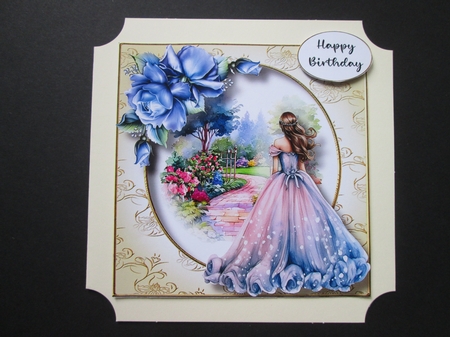 English Country Garden Beauty - Blue 8x8 by BELINDA ABRAHAM