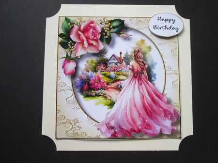 English Country Garden Beauty - Pink 8x8 by BELINDA ABRAHAM