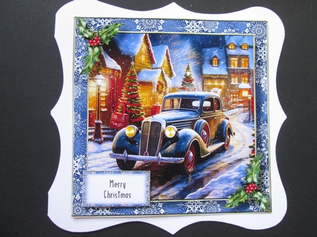 Vintage Car Christmas 3 (No Bow) 8x8 by BELINDA ABRAHAM