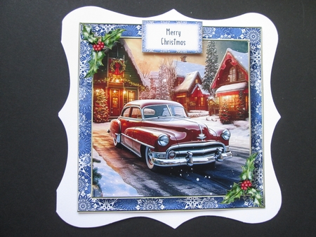Vintage Car Christmas 2 (No Bow) 8x8 by BELINDA ABRAHAM