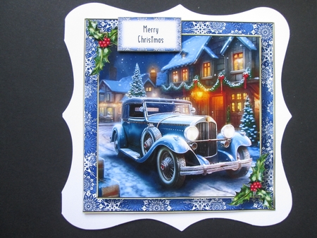 Vintage Car Christmas 1 (No Bow) 8x8 by BELINDA ABRAHAM