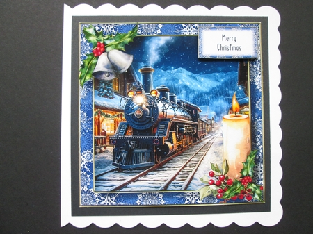 The Christmas Steam Train 4 8x8 by BELINDA ABRAHAM