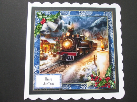 The Christmas Steam Train 3 8x8 by BELINDA ABRAHAM