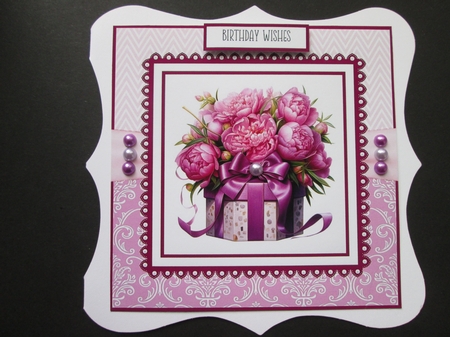 Pink Peony Giftboxes 8x8 Inch Quick Cards Bumper Kit  by BELINDA ABRAHAM
