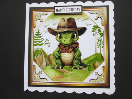 4 Country & Western Dinos In Cowboy Hats 8x8 Mini Kit by BELINDA ABRAHAM