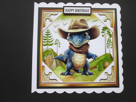4 Country & Western Dinos In Cowboy Hats 8x8 Mini Kit by BELINDA ABRAHAM