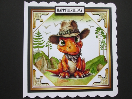 4 Country & Western Dinos In Cowboy Hats 8x8 Mini Kit by BELINDA ABRAHAM