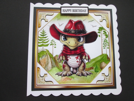 4 Country & Western Dinos In Cowboy Hats 8x8 Mini Kit by BELINDA ABRAHAM
