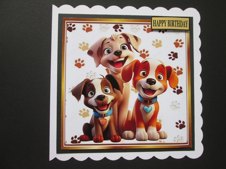 4 Cute Dogs & Puppies Back Grounds 8x8 Card Fronts by BELINDA ABRAHAM