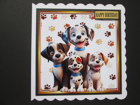 4 Cute Dogs & Puppies Back Grounds 8x8 Card Fronts by BELINDA ABRAHAM