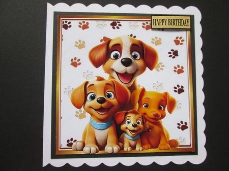 4 Cute Dogs & Puppies Back Grounds 8x8 Card Fronts by BELINDA ABRAHAM