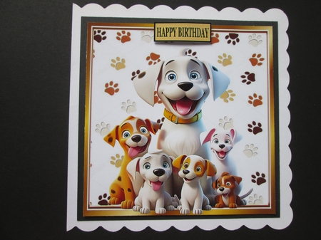 4 Cute Dogs & Puppies Back Grounds 8x8 Card Fronts by BELINDA ABRAHAM