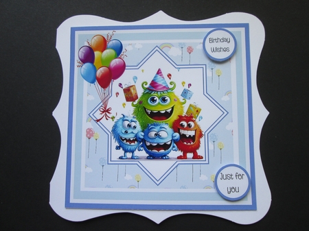 A Monstrous Birthday 8x8 Quick Card Bumper Kit by BELINDA ABRAHAM