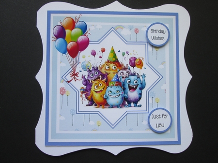 A Monstrous Birthday 8x8 Quick Card Bumper Kit by BELINDA ABRAHAM