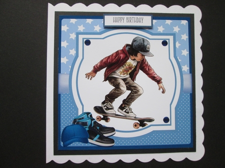 Skateboard Kid#1 8x8 Quick Card by BELINDA ABRAHAM