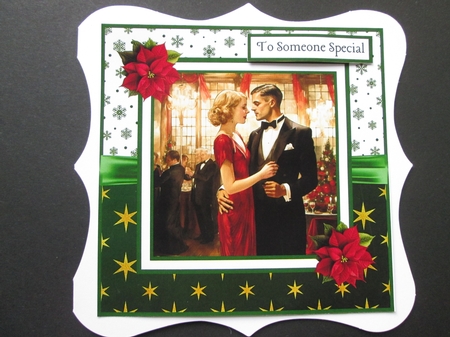 Art Deco Christmas Couple 8x8 Inch Quick Card Bumper Kit  by BELINDA ABRAHAM