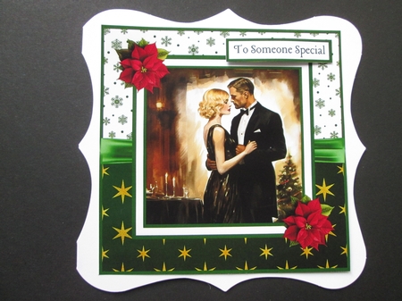 Art Deco Christmas Couple 8x8 Inch Quick Card Bumper Kit  by BELINDA ABRAHAM