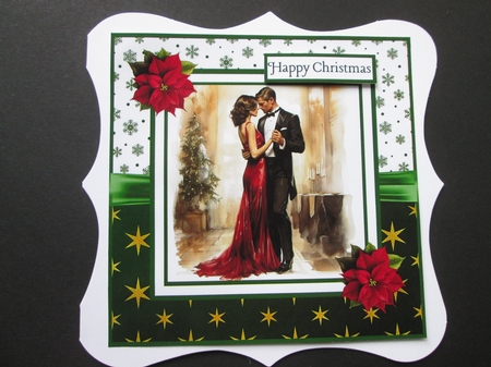 Art Deco Christmas Couple 8x8 Inch Quick Card Bumper Kit  by BELINDA ABRAHAM