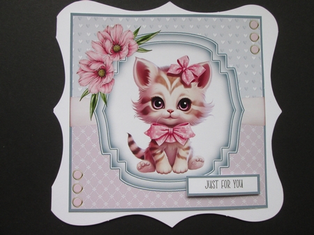 Cute Baby Kitty #1 8x8 Quick Card by BELINDA ABRAHAM