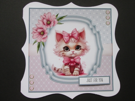 Cute Baby Kitty #2 8x8 Quick Card by BELINDA ABRAHAM