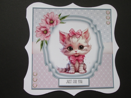Cute Baby Kitty #3 8x8 Quick Card by BELINDA ABRAHAM
