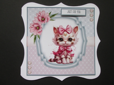 Cute Baby Kitty #4 8x8 Quick Card by BELINDA ABRAHAM