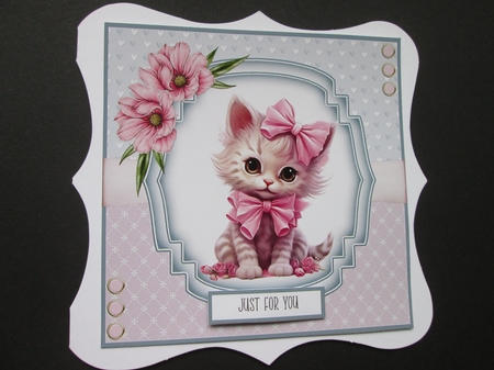 Cute Baby Kitty #5 8x8 Quick Card by BELINDA ABRAHAM