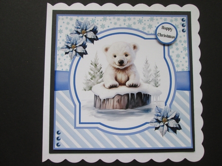 Splish Splash Polar Bear 8x8 Quick Card #2 by BELINDA ABRAHAM
