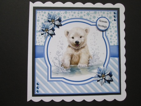 Splish Splash Polar Bear 8x8 Quick Card #3 by BELINDA ABRAHAM