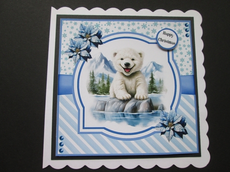Splish Splash Polar Bear 8x8 Quick Card #4 by BELINDA ABRAHAM