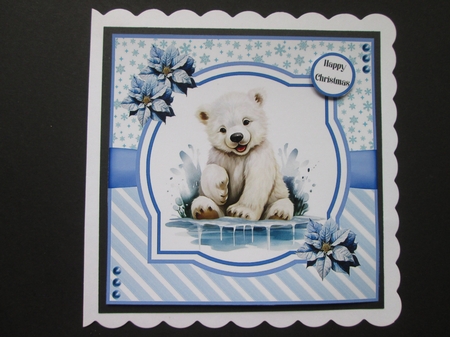 Splish Splash Polar Bear 8x8 Quick Card #5 by BELINDA ABRAHAM