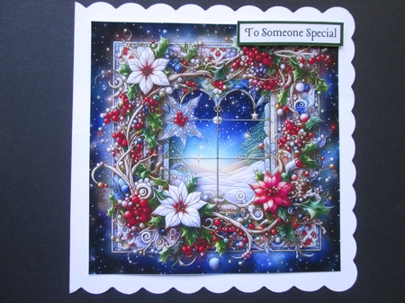 Christmas Stained Glass Square  by BELINDA ABRAHAM