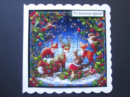 Christmas Stained Glass Square  by BELINDA ABRAHAM