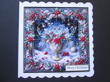 Christmas Stained Glass Square  by BELINDA ABRAHAM