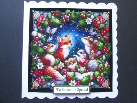 Christmas Stained Glass Square  by BELINDA ABRAHAM