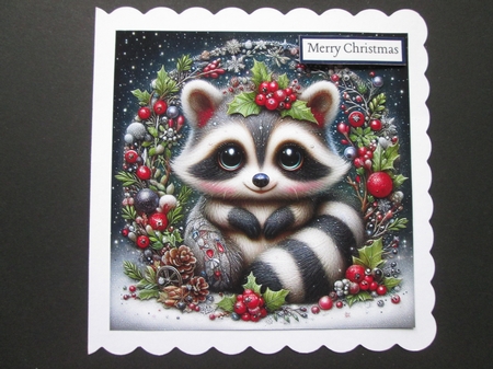 Christmas  Racoon 1 by BELINDA ABRAHAM
