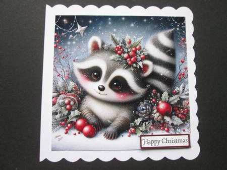 Christmas  Racoon 1 by BELINDA ABRAHAM