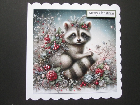 Christmas  Racoon 1 by BELINDA ABRAHAM