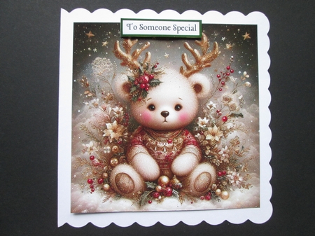 Christmas Antler Teddy 1 by BELINDA ABRAHAM