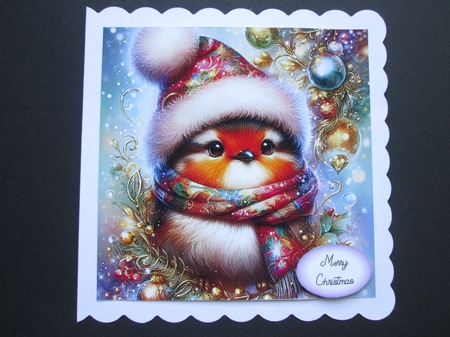 Christmas Hat & Scarf Robin by BELINDA ABRAHAM