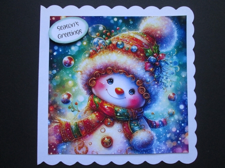 Christmas Hat & Scarf Snowman by BELINDA ABRAHAM