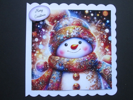 Christmas Hat & Scarf Snowman by BELINDA ABRAHAM