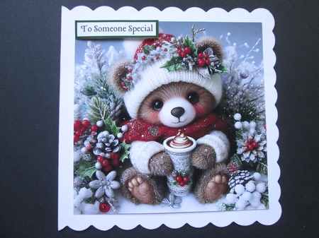 Christmas Hot Chocolate Teddy  by BELINDA ABRAHAM