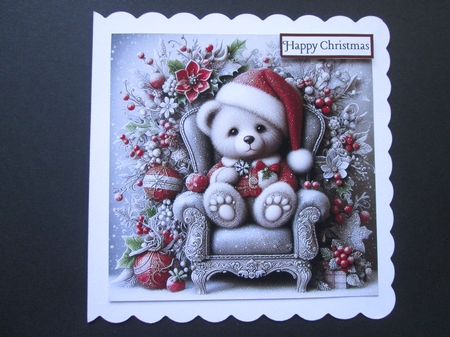  Christmas Teddy  Chair 1 by BELINDA ABRAHAM