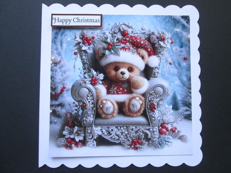  Christmas Teddy  Chair 1 by BELINDA ABRAHAM