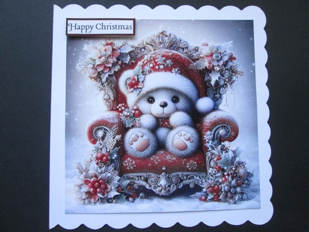  Christmas Teddy  Chair 2 by BELINDA ABRAHAM