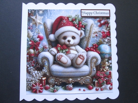  Christmas Teddy  Chair 3 by BELINDA ABRAHAM