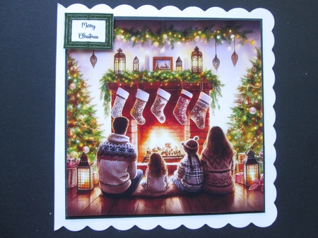 Christmas Family Fireplace by BELINDA ABRAHAM