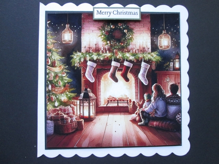 Christmas Family Fireplace by BELINDA ABRAHAM
